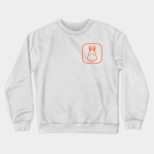 Orange Bunny Cute Minimalist Aesthetic Design Crewneck Sweatshirt